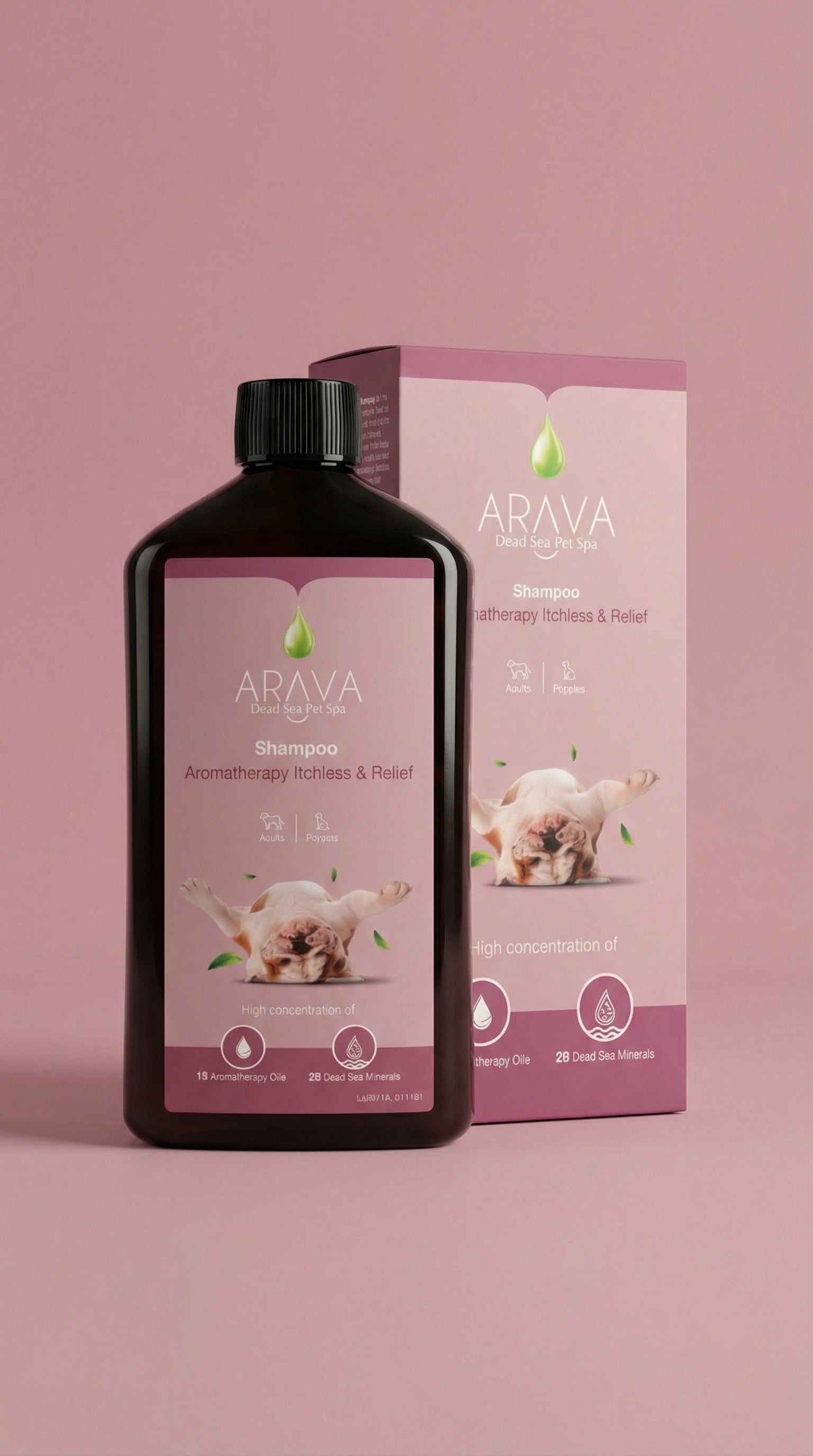 Therapeutic shampoo for dogs with dry or wounded skin by Arava