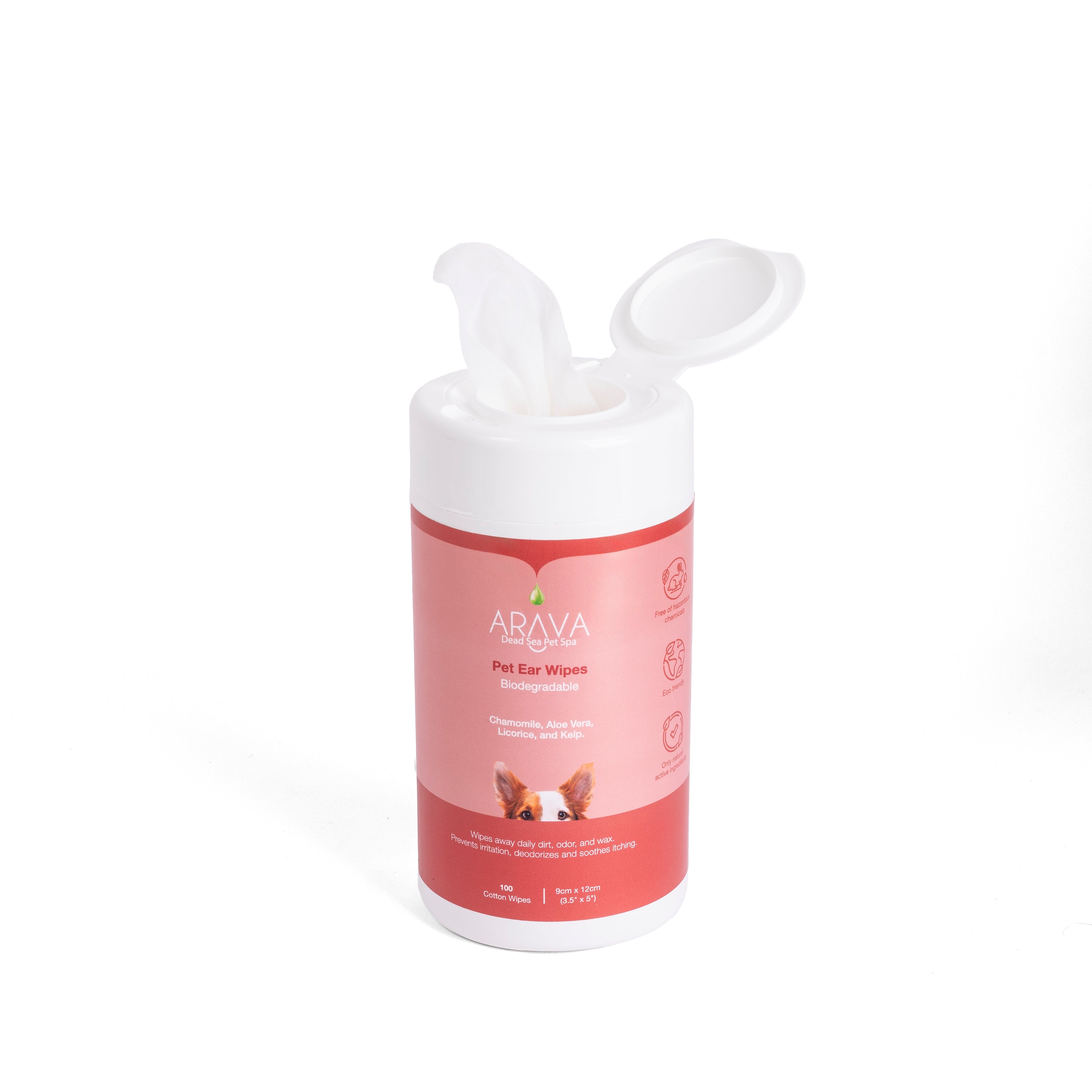 Pet Wipes for Dogs and Cats for Ear Cleaning by Arava