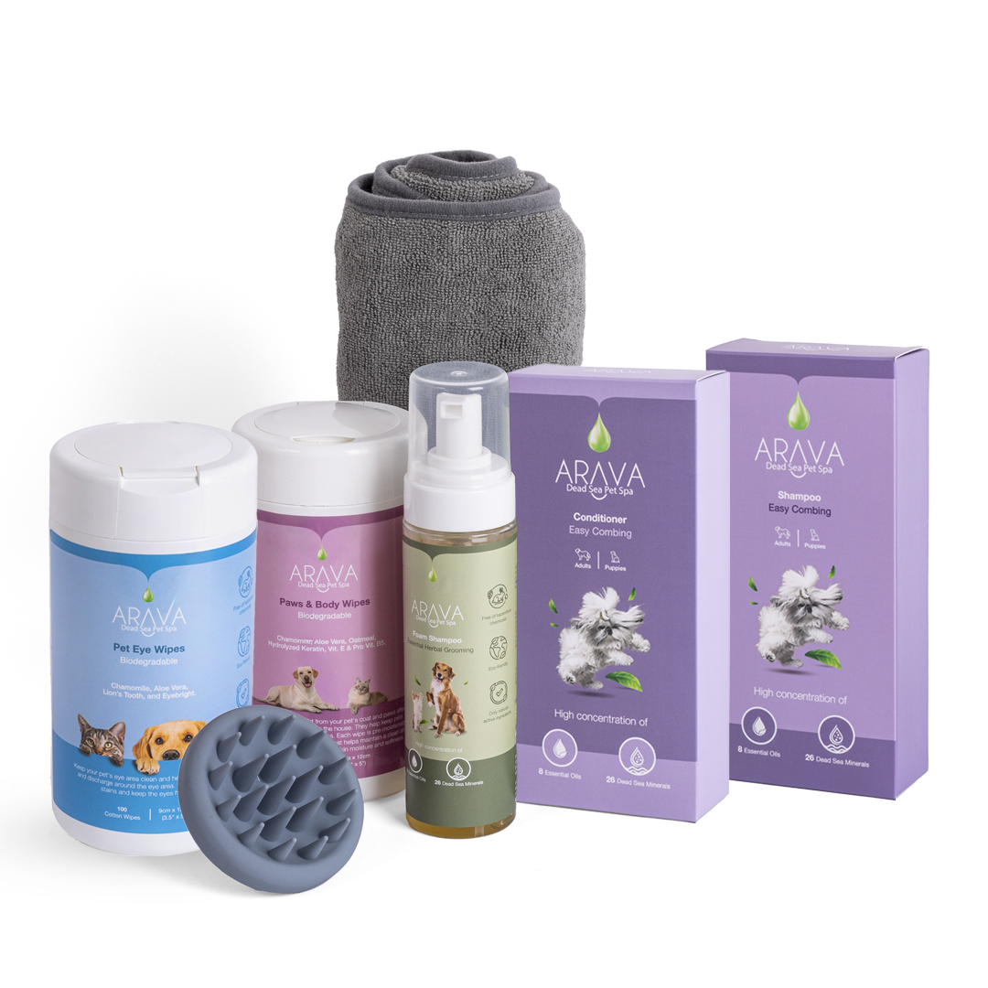 Grooming kit for dogs with coarse fur