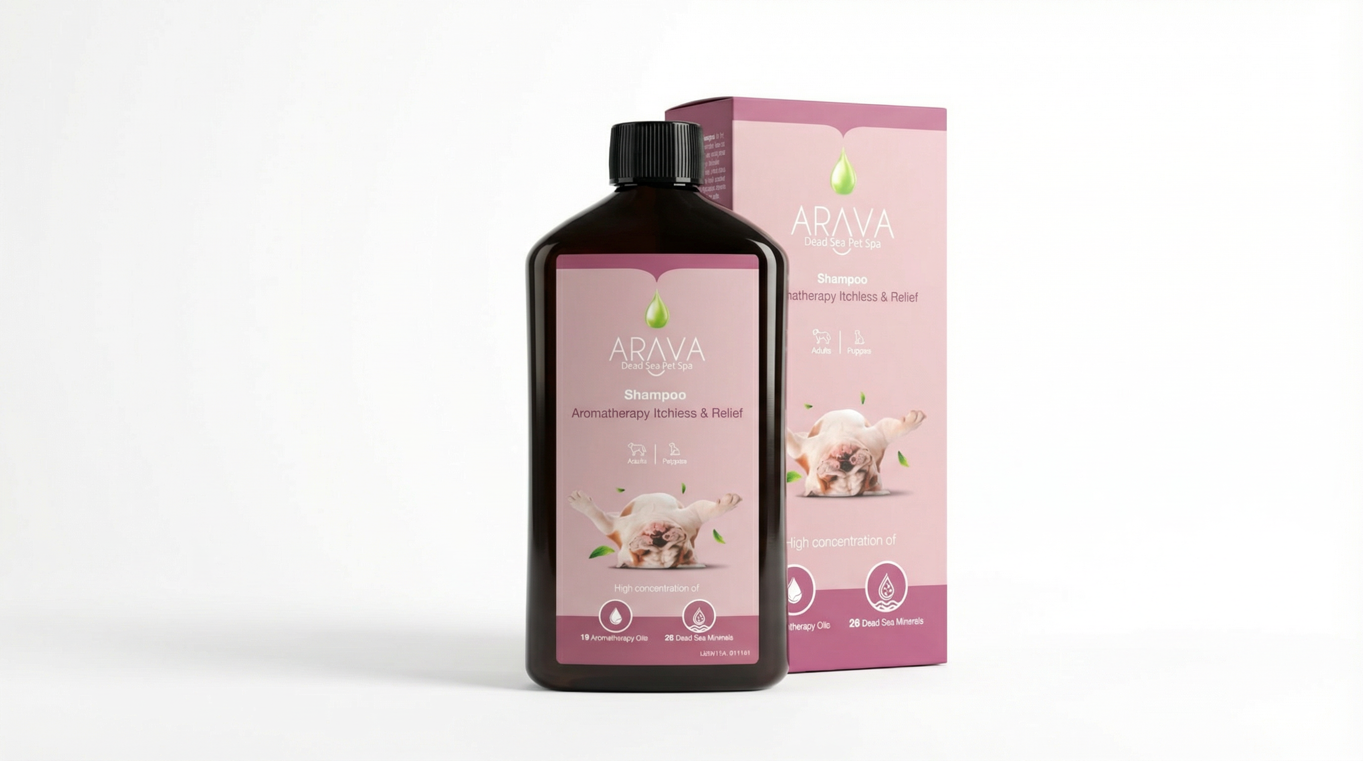 Therapeutic shampoo for dogs with dry or wounded skin by Arava